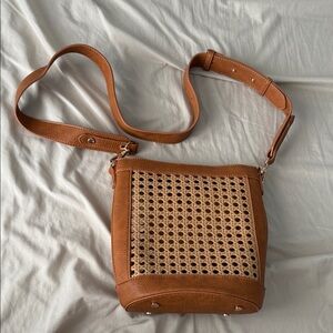 Brown Woven Crossbody Bag